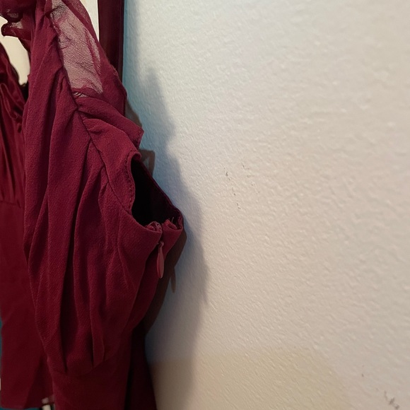 Sold💖NWT Burgundy Silk Chiffon Camisole Size 4 - Picture 4 of 6